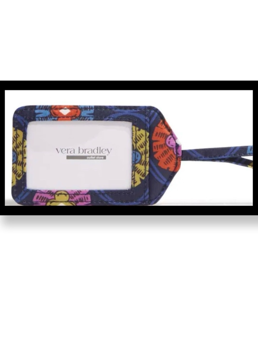 NWT-Vera Bradley Navy Floral Quilted ID Luggage Tag
